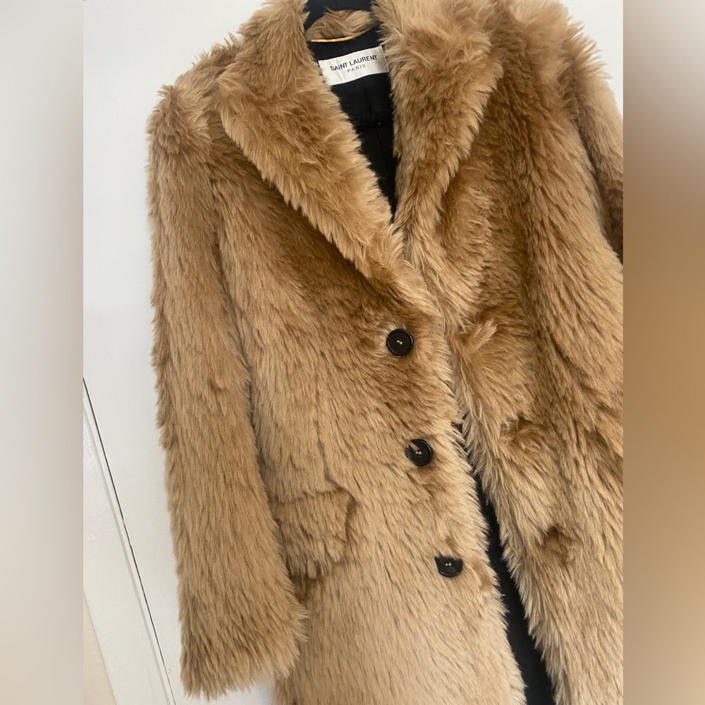 HP🎉 Saint Laurent Faux Fur Coat - Picture 3 of 14